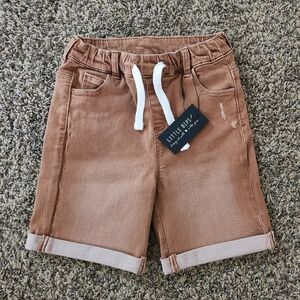 NWT Little Bipsy Rolled Denim Shorts - Dark Camel